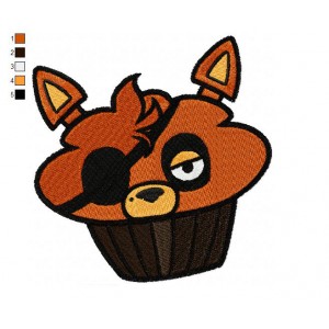 Foxy Cupcake Five Nights at Freddys Embroidery Design